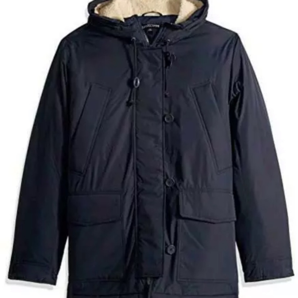 J.CREW MERCANTILE MEN'S SHERPA-LINED HOODED PARKA JACKET